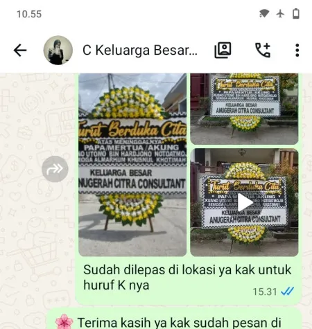 Pengiriman Papan Bunga Duka Bergas