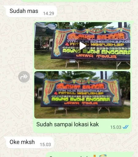 Pengiriman Papan Bunga Bergas