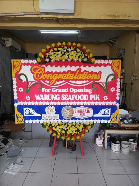 Papan Bunga Ucapan Selamat Bergas